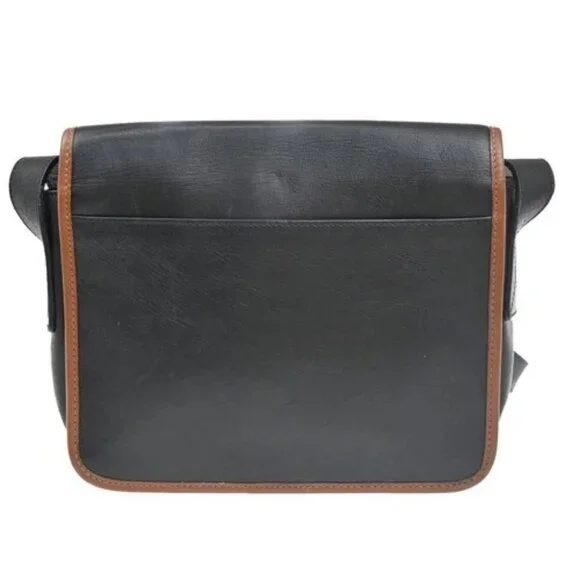 CELINE Logo Shoulder Bag Leather Black GHW Italy 66EG237 - Picture 3 of 15